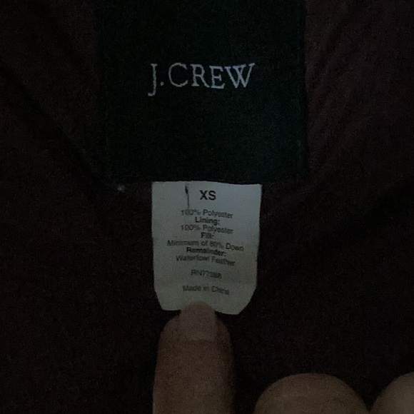 J Crew Down Filled Burgundy Vest XS - Picture 4 of 4